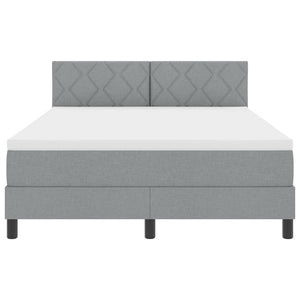 Κρεβάτι με ελατήρια Ανοιχτό γκρι 160 x 200 cm ύφασμα - Pakobazaar