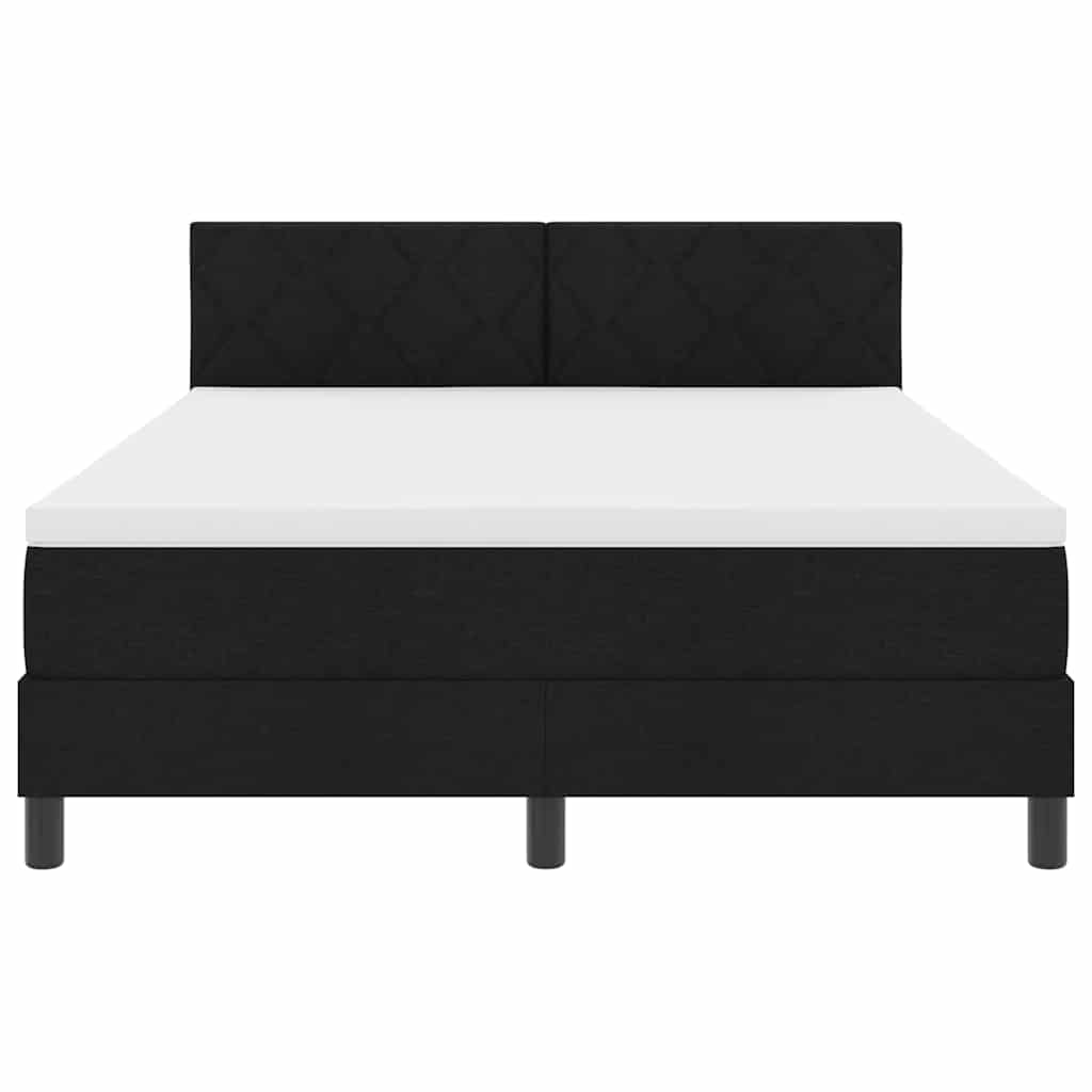 Κρεβάτι με ελατήρια με κεφαλάρι Μαύρο 160 x 200 cm ύφασμα - Pakobazaar