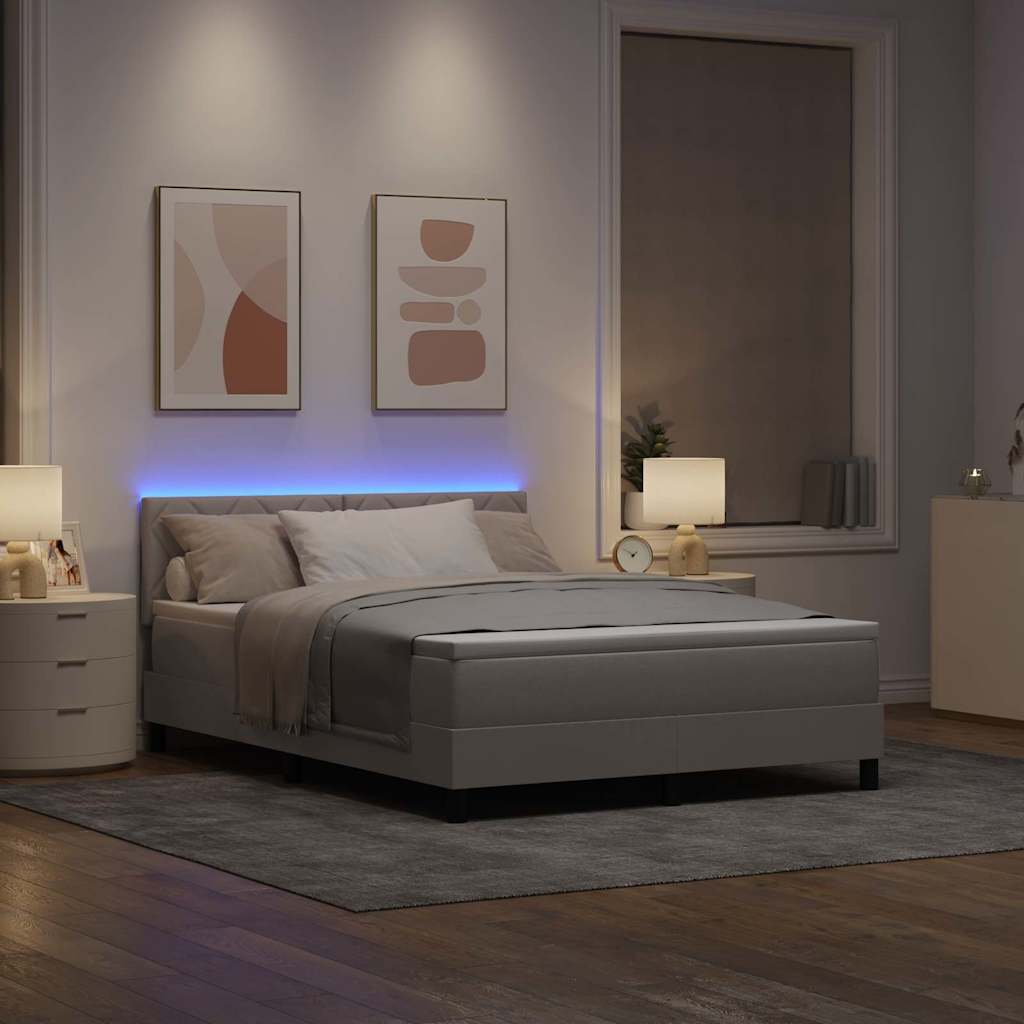 Κρεβάτι με ελατήρια με μαξιλάρι Taupe 160 x 200 cm ύφασμα - Pakobazaar