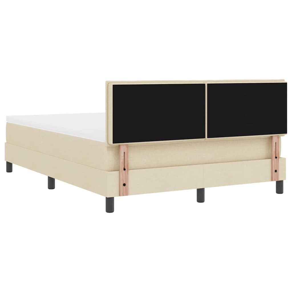 Κρεβάτι με ελατήρια με μαξιλάρι Κρεμ 160 x 200 cm ύφασμα - Pakobazaar