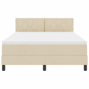 Κρεβάτι με ελατήρια με μαξιλάρι Κρεμ 160 x 200 cm ύφασμα - Pakobazaar