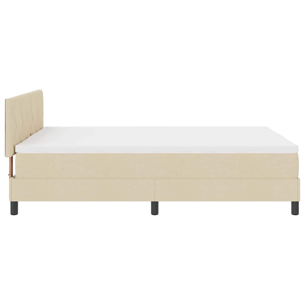 Κρεβάτι με ελατήρια με μαξιλάρι Κρεμ 160 x 200 cm ύφασμα - Pakobazaar