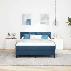 Κρεβάτι με ελατήρια με κεφαλάρι Μπλε 160 x 200 cm ύφασμα - Pakobazaar