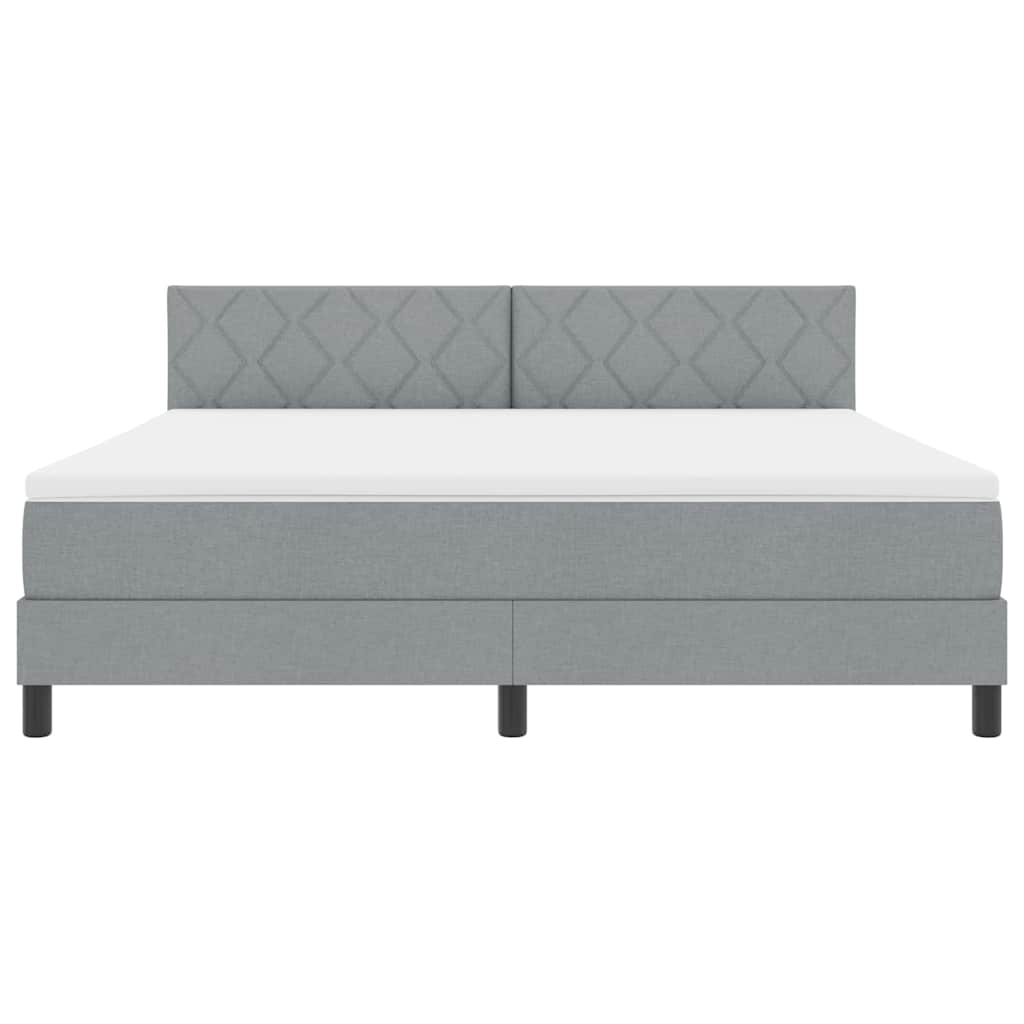 Κρεβάτι με ελατήρια Ανοιχτό γκρι 180 x 200 cm ύφασμα - Pakobazaar