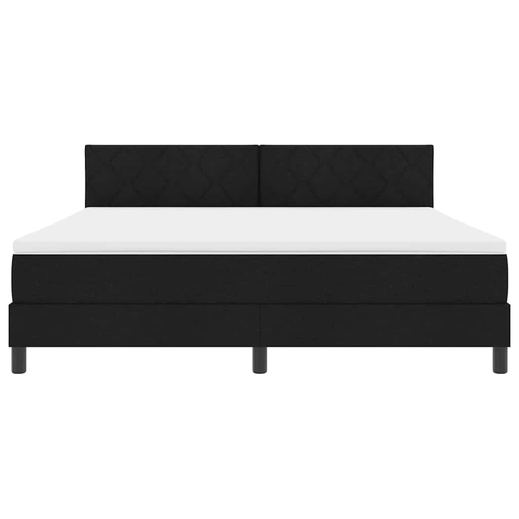Κρεβάτι με ελατήρια με κεφαλάρι Μαύρο 180 x 200 cm ύφασμα - Pakobazaar