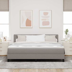 Κρεβάτι με ελατήρια με κεφαλάρι Taupe 180 x 200 cm ύφασμα - Pakobazaar
