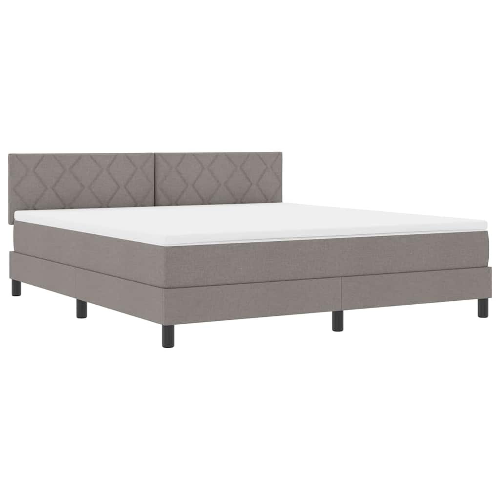 Κρεβάτι με ελατήρια με κεφαλάρι Taupe 180 x 200 cm ύφασμα - Pakobazaar