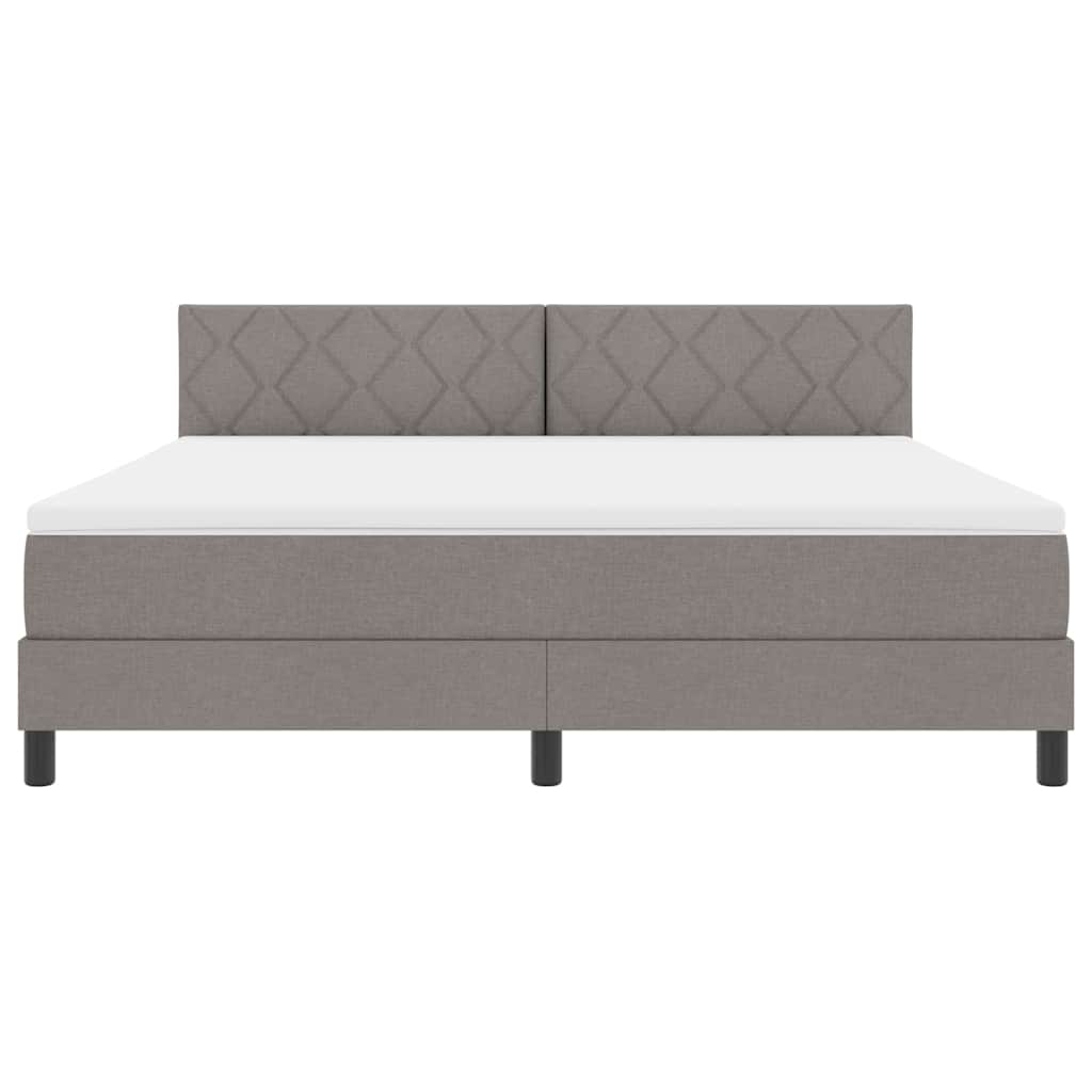 Κρεβάτι με ελατήρια με κεφαλάρι Taupe 180 x 200 cm ύφασμα - Pakobazaar