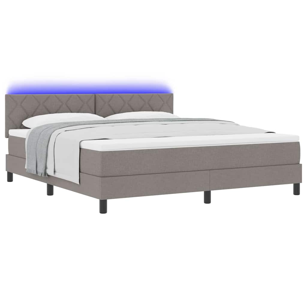 Κρεβάτι με ελατήρια με κεφαλάρι Taupe 180 x 200 cm ύφασμα - Pakobazaar