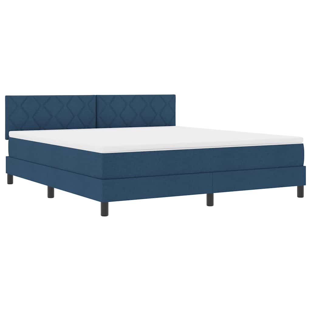 Κρεβάτι με ελατήρια με κεφαλάρι Μπλε 180 x 200 cm ύφασμα - Pakobazaar