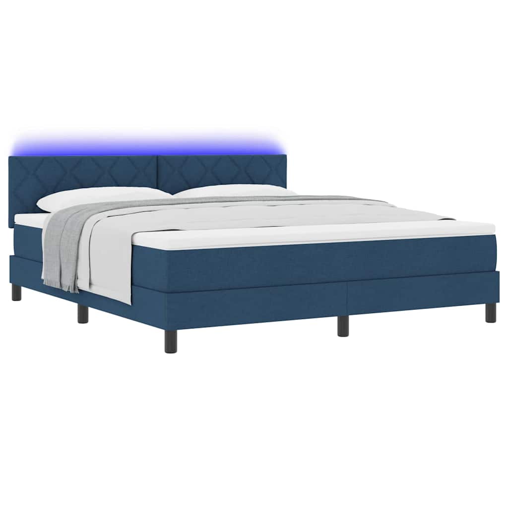 Κρεβάτι με ελατήρια με κεφαλάρι Μπλε 180 x 200 cm ύφασμα - Pakobazaar
