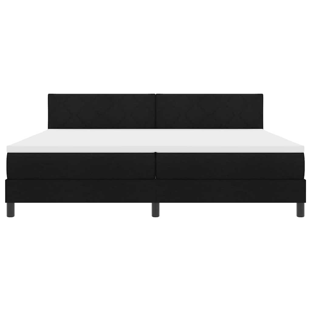 Κρεβάτι με ελατήρια με στρώμα με led Μαύρο 200 x 200 cm ύφασμα - Pakobazaar