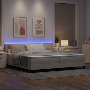 Κρεβάτι με ελατήρια με μαξιλάρι Taupe 200 x 200 cm ύφασμα