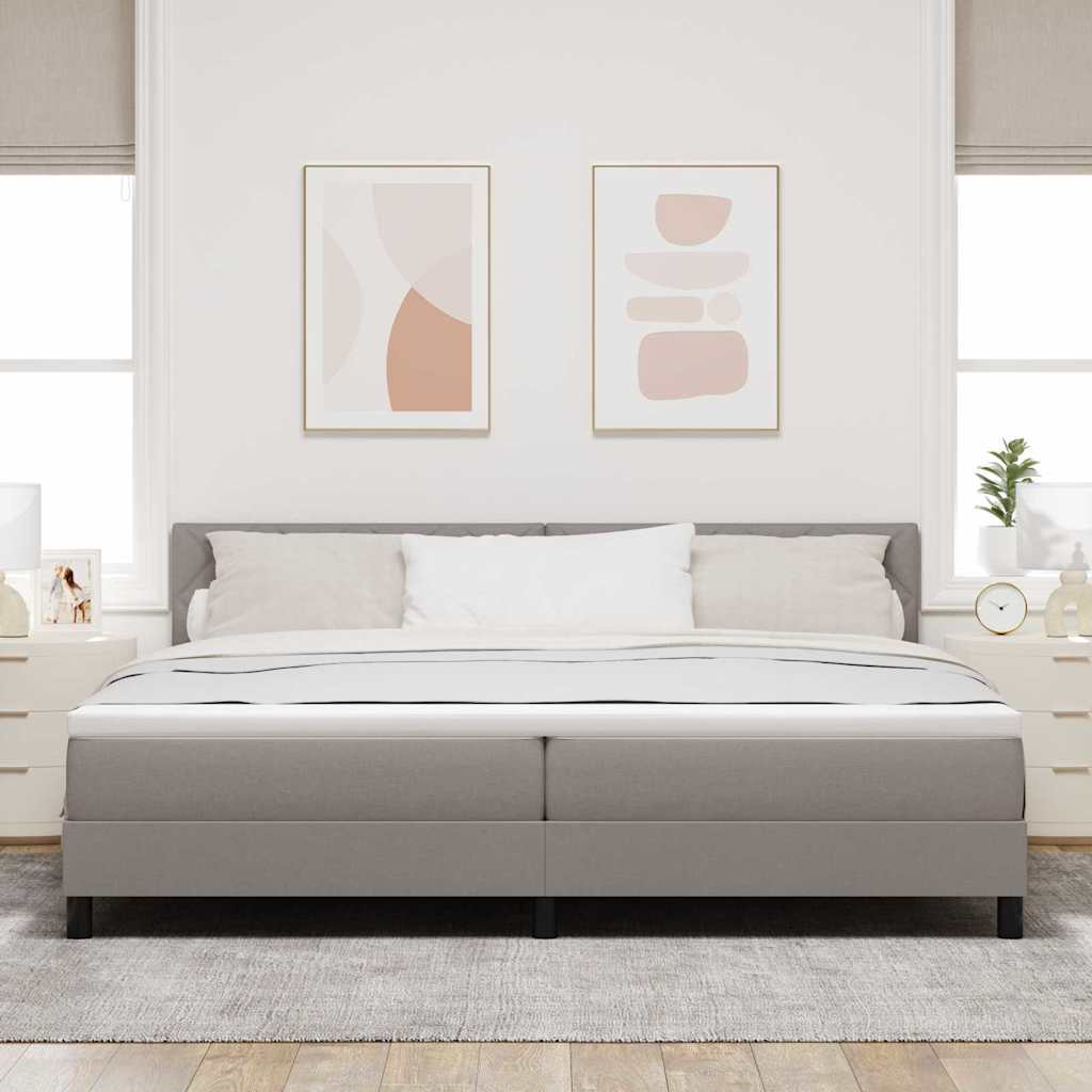 Κρεβάτι με ελατήρια με στρώμα με led Taupe 200 x 200 cm ύφασμα - Pakobazaar