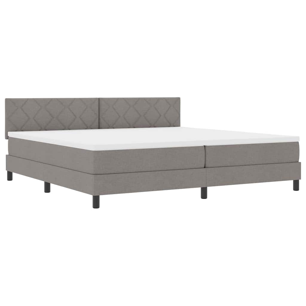 Κρεβάτι με ελατήρια με στρώμα με led Taupe 200 x 200 cm ύφασμα - Pakobazaar