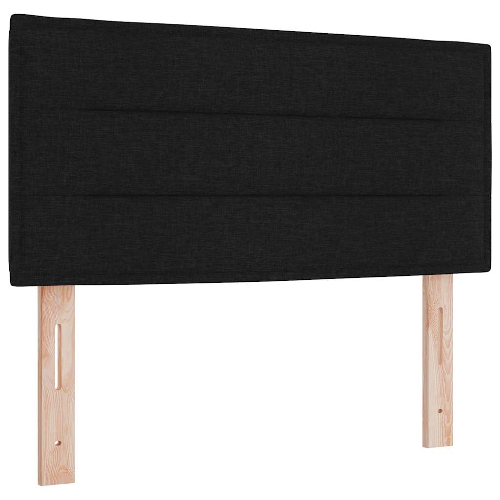 LED Κρεβάτι με βάθρο με στρώμα με led Μαύρο 100 x 200 cm ύφασμα - Pakobazaar