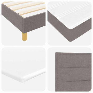 LED Κρεβάτι με βάθρο με κεφαλάρι Taupe 120 x 200 cm ύφασμα
