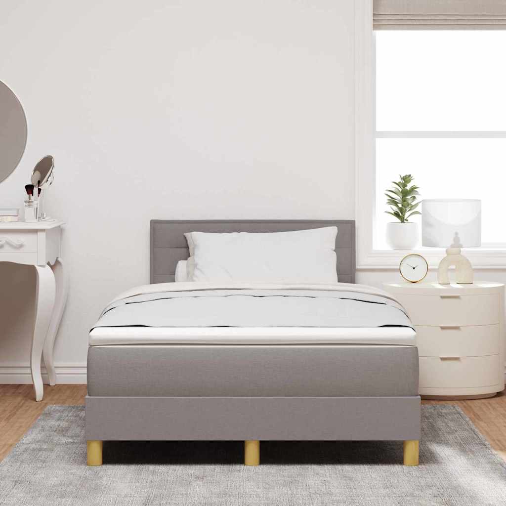 LED Κρεβάτι με βάθρο με κεφαλάρι Taupe 120 x 200 cm ύφασμα