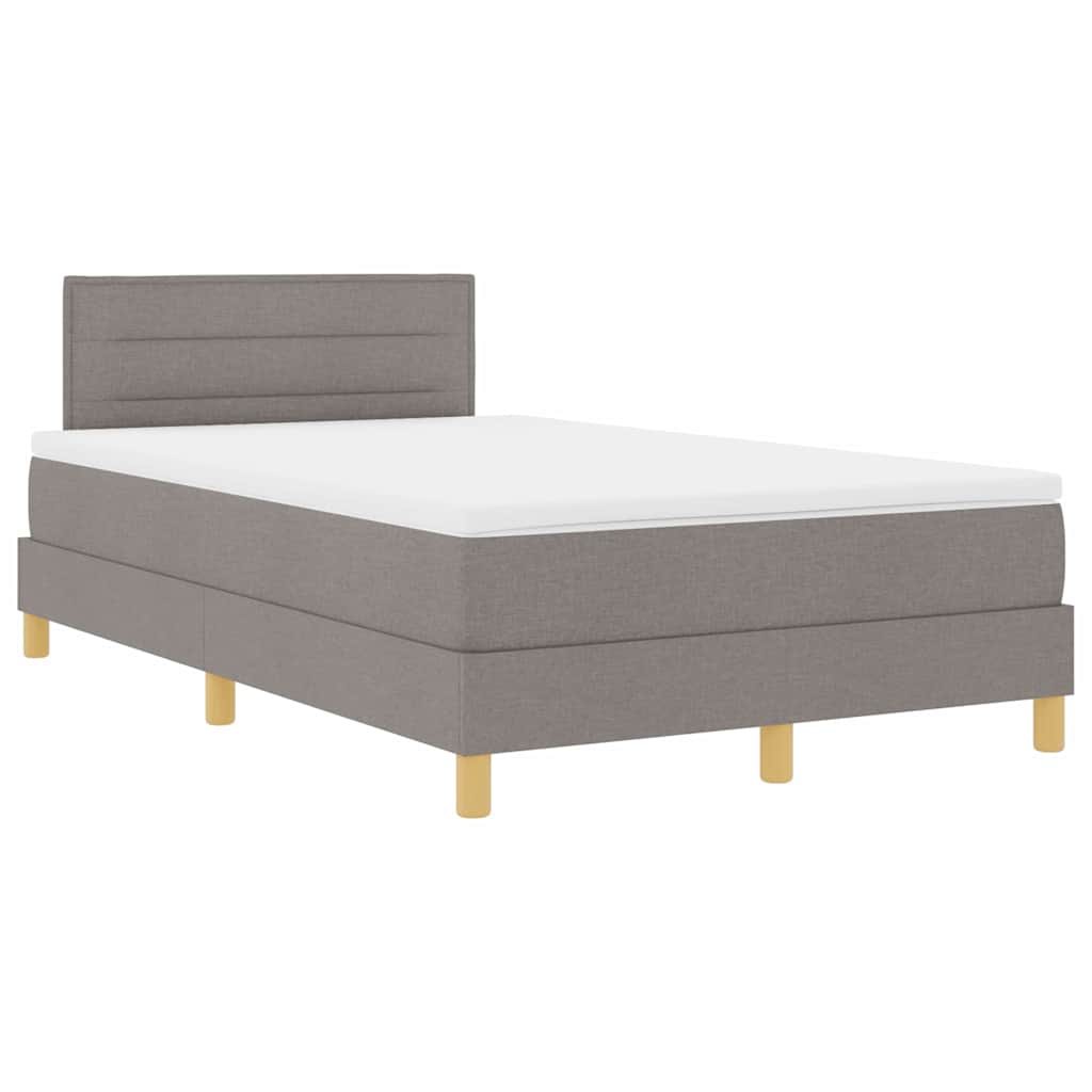 LED Κρεβάτι με βάθρο με κεφαλάρι Taupe 120 x 200 cm ύφασμα