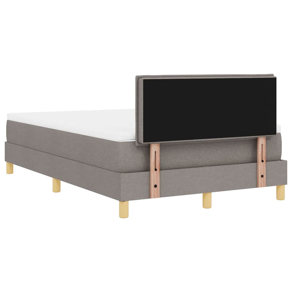 LED Κρεβάτι με βάθρο με κεφαλάρι Taupe 120 x 200 cm ύφασμα