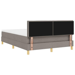 LED Κρεβάτι με βάθρο με στρώμα με led Taupe 160 x 200 cm ύφασμα - Pakobazaar