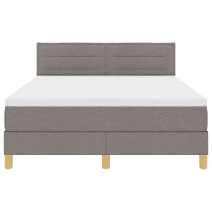 LED Κρεβάτι με βάθρο με στρώμα με led Taupe 160 x 200 cm ύφασμα - Pakobazaar