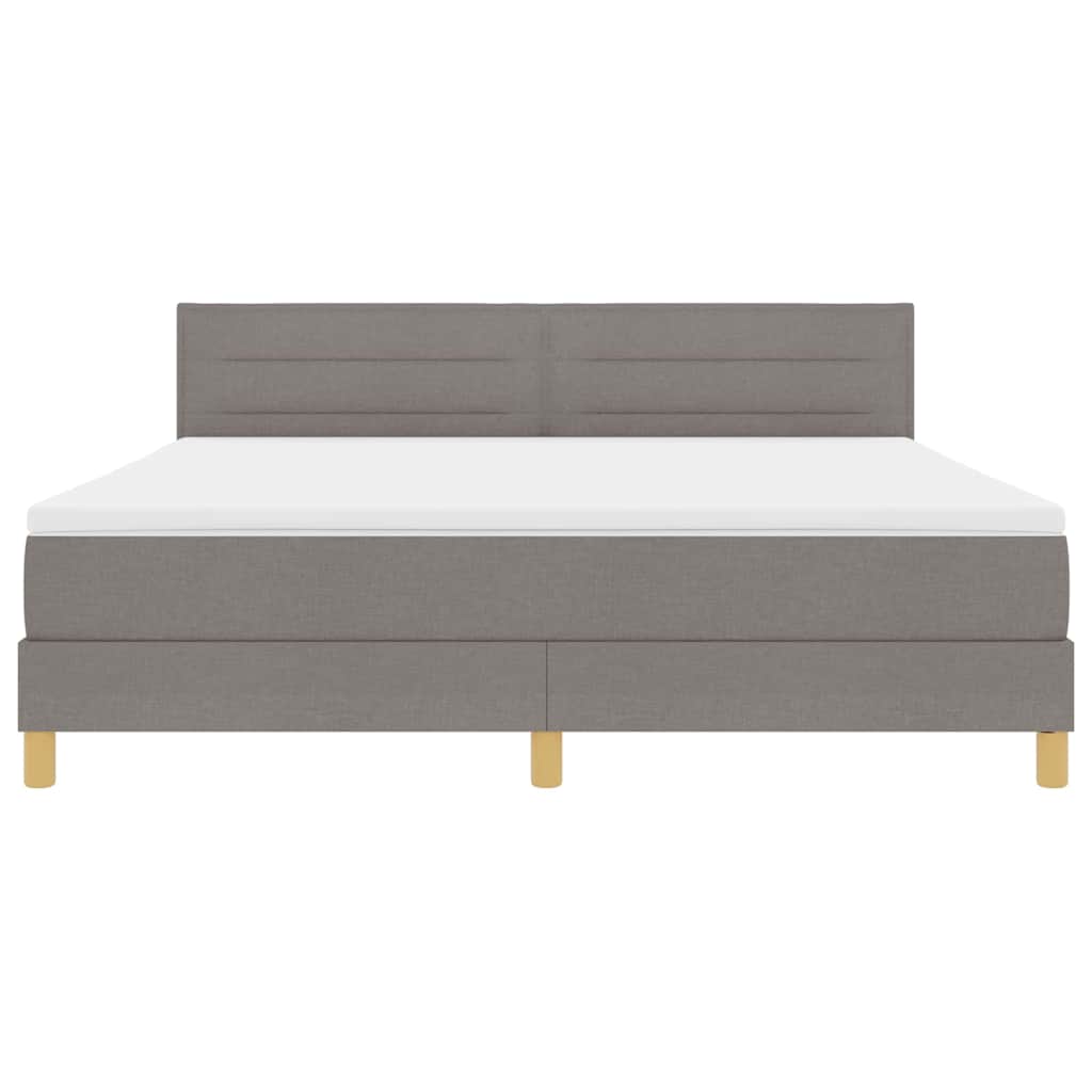LED Κρεβάτι με βάθρο με στρώμα με led Taupe 180 x 200 cm ύφασμα - Pakobazaar
