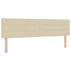 LED Κρεβάτι με βάθρο με κεφαλάρι Κρεμ 180 x 200 cm ύφασμα - Pakobazaar