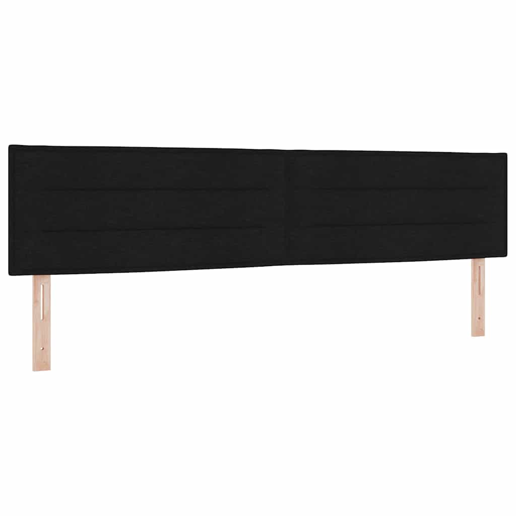 LED Κρεβάτι με βάθρο με στρώμα με led Μαύρο 200 x 200 cm ύφασμα - Pakobazaar