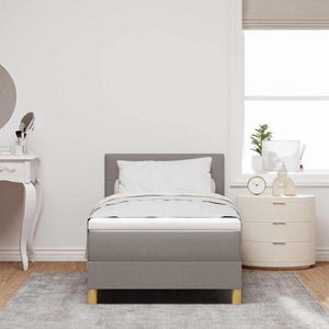 LED Κρεβάτι με βάθρο με κεφαλάρι Taupe 80 x 200 cm ύφασμα - Pakobazaar