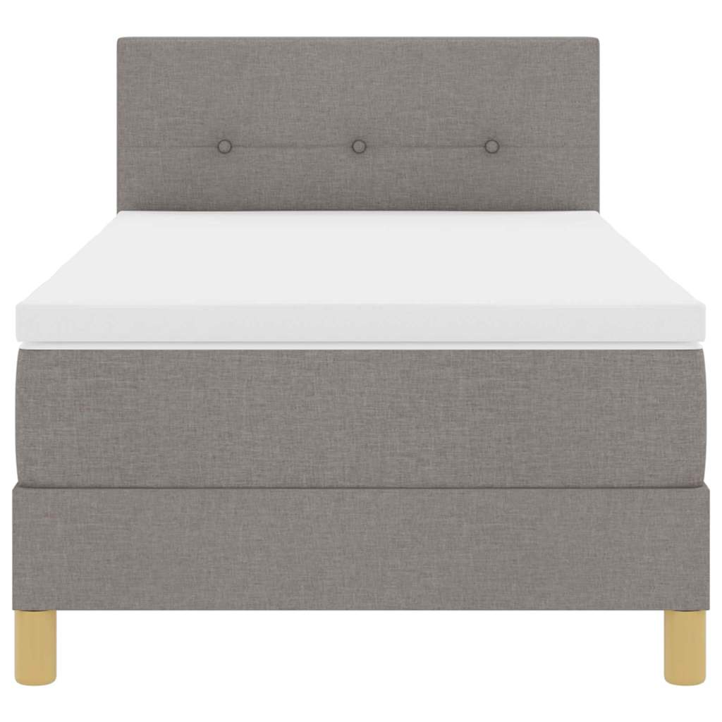 LED Κρεβάτι με βάθρο με κεφαλάρι Taupe 80 x 200 cm ύφασμα - Pakobazaar