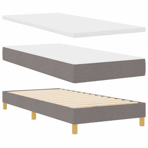 LED Κρεβάτι με βάθρο με κεφαλάρι Taupe 90 x 200 cm ύφασμα - Pakobazaar