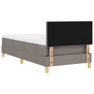 LED Κρεβάτι με βάθρο με κεφαλάρι Taupe 90 x 200 cm ύφασμα - Pakobazaar
