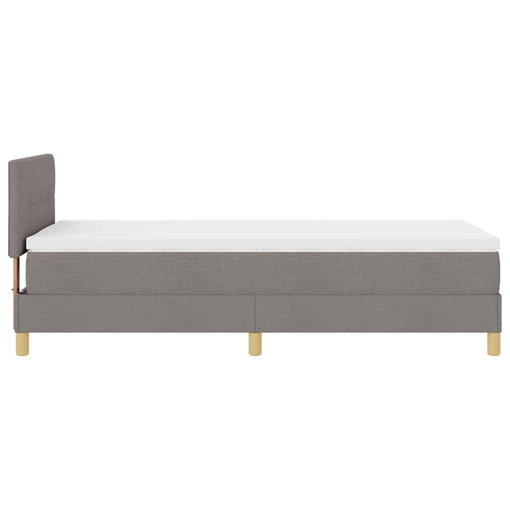 LED Κρεβάτι με βάθρο με κεφαλάρι Taupe 90 x 200 cm ύφασμα - Pakobazaar
