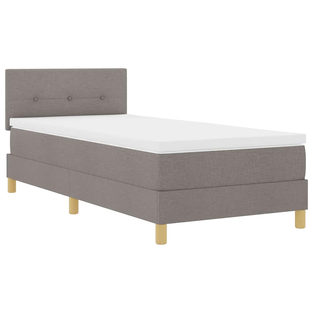 LED Κρεβάτι με βάθρο με κεφαλάρι Taupe 100 x 200 cm ύφασμα - Pakobazaar
