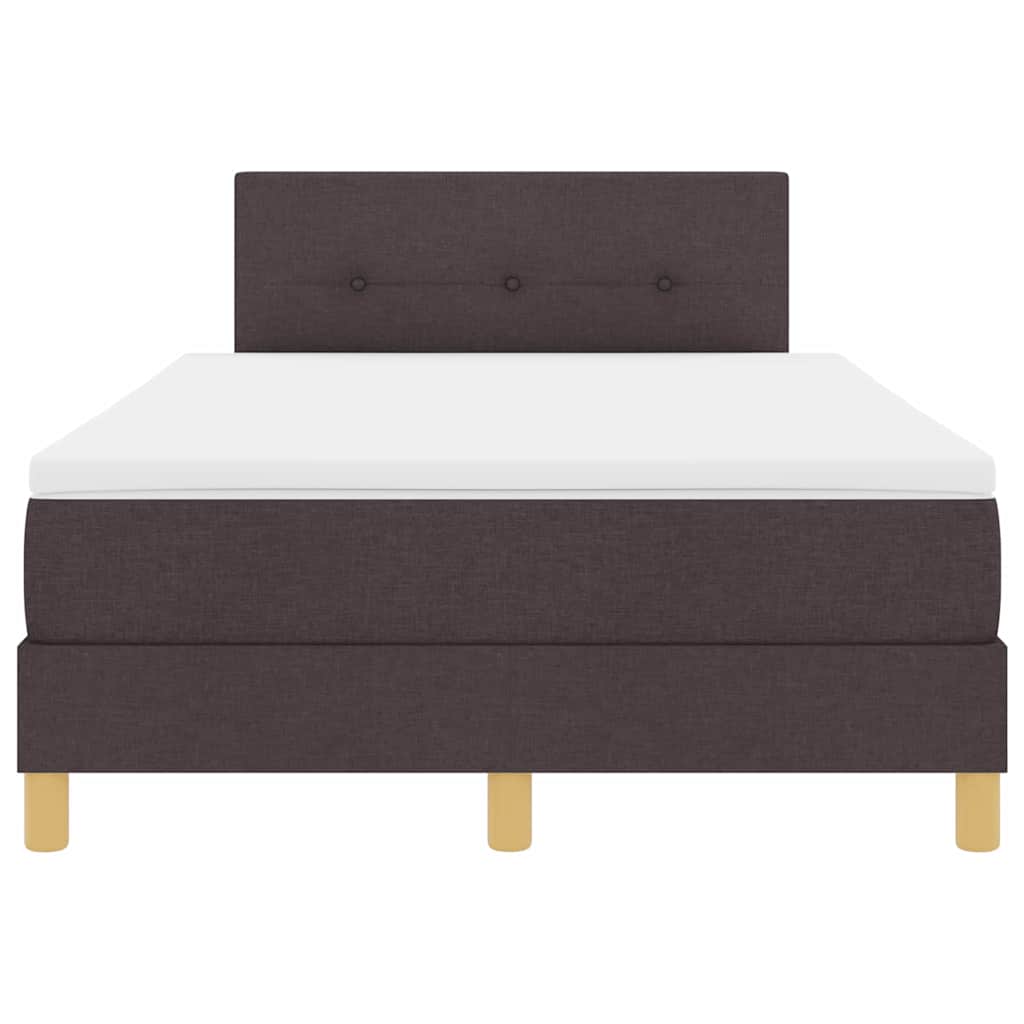 LED Κρεβάτι με βάθρο Σκούρο Καφέ 120 x 190 cm ύφασμα
