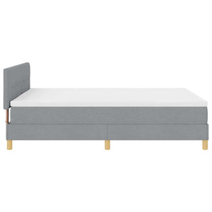 LED Κρεβάτι με βάθρο με στρώμα Ανοιχτό γκρι 140 x 190 cm ύφασμα - Pakobazaar