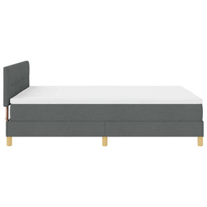 LED Κρεβάτι με βάθρο με στρώμα Σκούρο Γκρι 140 x 190 cm ύφασμα - Pakobazaar