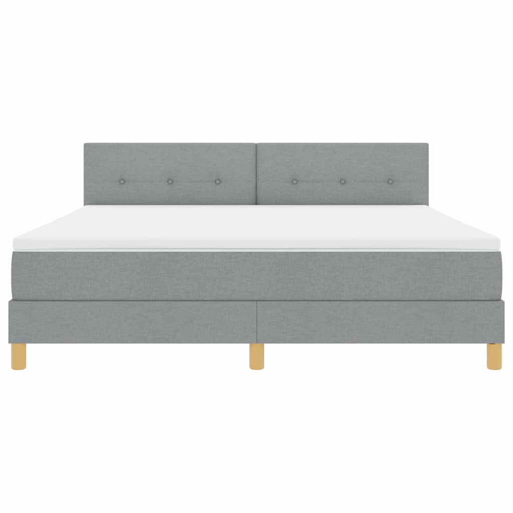 LED Κρεβάτι με βάθρο με στρώμα Ανοιχτό γκρι 180 x 200 cm ύφασμα - Pakobazaar