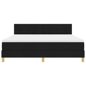 LED Κρεβάτι με βάθρο με στρώμα με led Μαύρο 180 x 200 cm ύφασμα - Pakobazaar