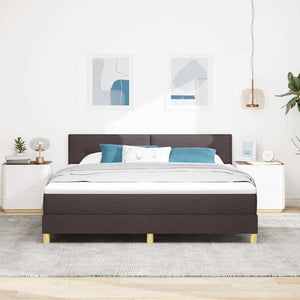 LED Κρεβάτι με βάθρο Σκούρο Καφέ 180 x 200 cm ύφασμα
