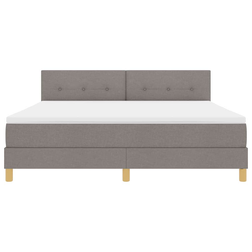 LED Κρεβάτι με βάθρο με στρώμα με led Taupe 180 x 200 cm ύφασμα - Pakobazaar