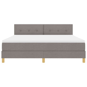 LED Κρεβάτι με βάθρο με στρώμα με led Taupe 180 x 200 cm ύφασμα - Pakobazaar