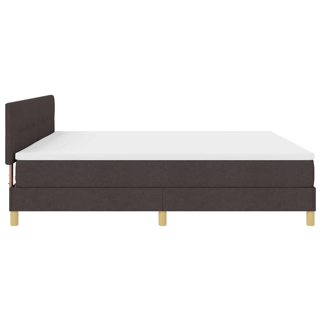 LED Κρεβάτι με βάθρο Σκούρο Καφέ 200 x 200 cm ύφασμα - Pakobazaar