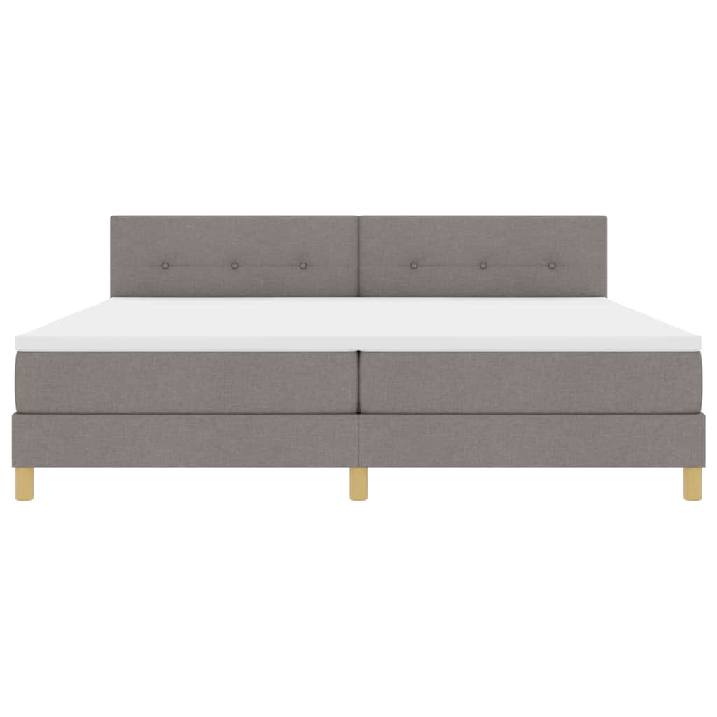 LED Κρεβάτι με βάθρο με στρώμα με led Taupe 200 x 200 cm ύφασμα - Pakobazaar