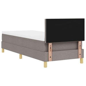 LED Κρεβάτι με βάθρο με στρώμα με led Taupe 80 x 200 cm ύφασμα - Pakobazaar