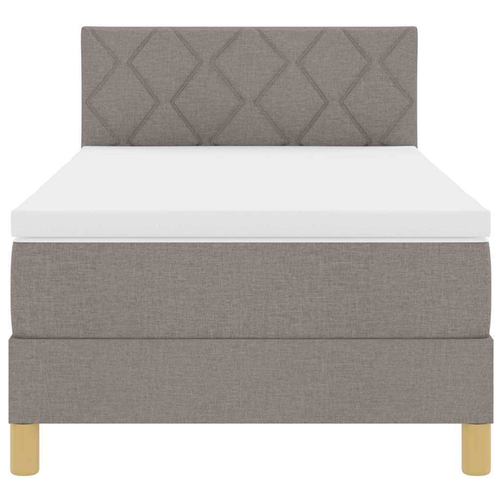 LED Κρεβάτι με βάθρο με στρώμα με led Taupe 90 x 190 cm ύφασμα - Pakobazaar