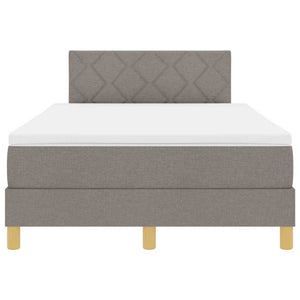 LED Κρεβάτι με βάθρο με κεφαλάρι Taupe 120 x 190 cm ύφασμα