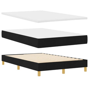 LED Κρεβάτι με βάθρο με στρώμα με led Μαύρο 120 x 200 cm ύφασμα - Pakobazaar