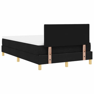 LED Κρεβάτι με βάθρο με στρώμα με led Μαύρο 120 x 200 cm ύφασμα - Pakobazaar
